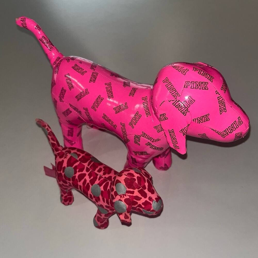 Vintage VTG Y2K Neon Pink Faux Leather Leopard Pink VS Victoria Secret Dogs